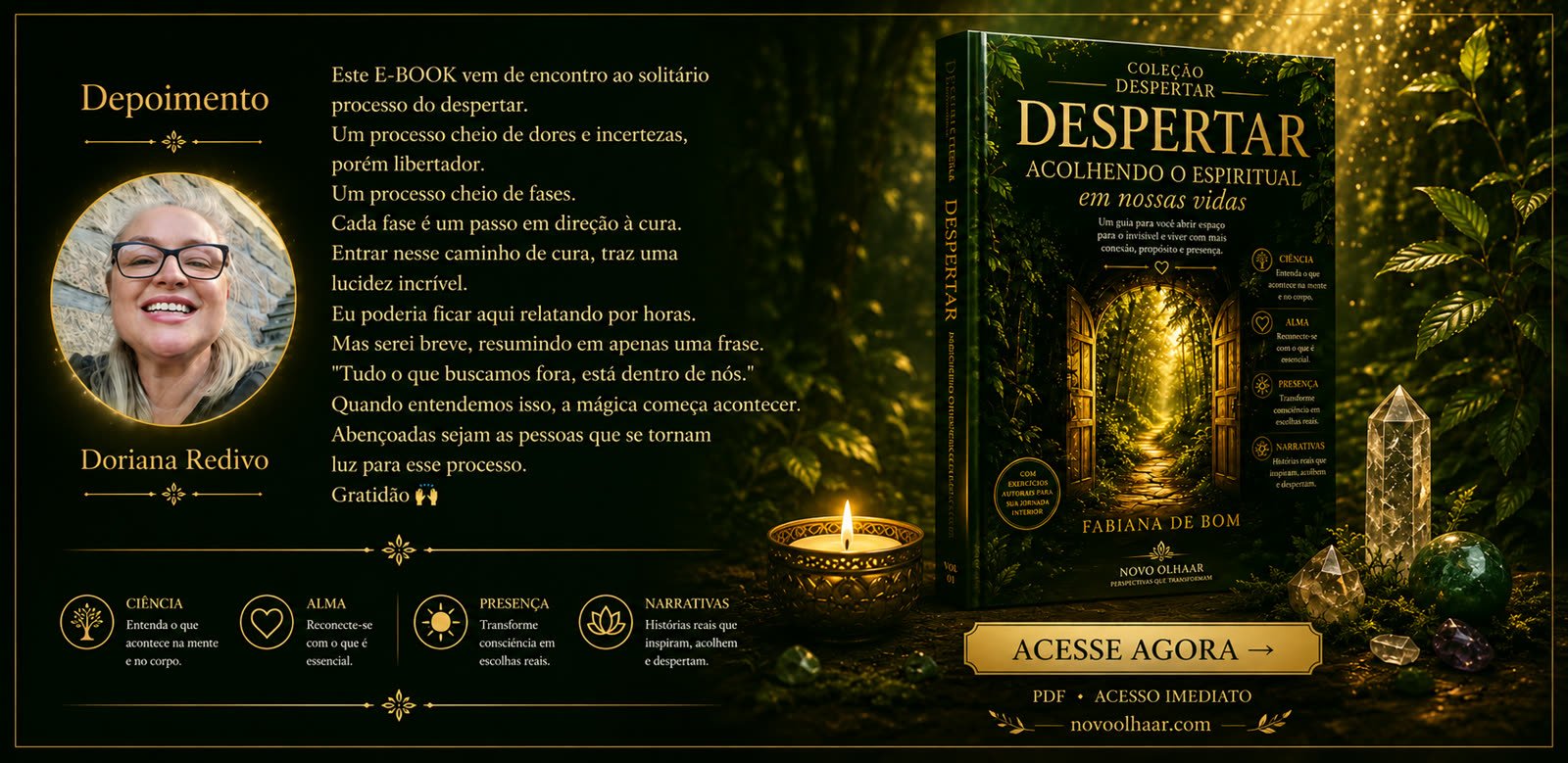 Depoimento de Doriana Redivo sobre o livro Despertar: Acolhendo o Espiritual em Nossas Vidas